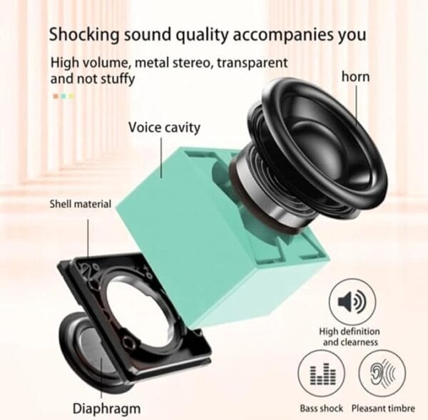 X Speaker, Powerful Speaker, Portable Wireless Speaker with Immersive Sound, True Wireless Speaker, 450 mAh Battery Multi-Connectivity Modes, Type C Charging, Mini Bluetooth Speaker - Image 6