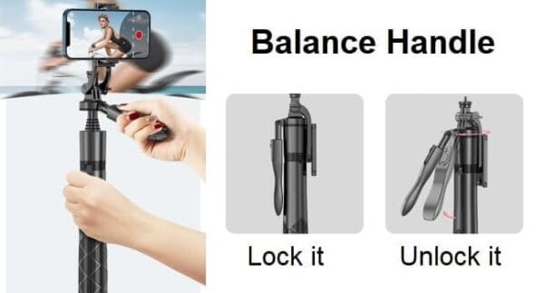 (L16) - Professional Selfie Stick Tripod with Remote | Extendable Stand for iPhone & Android | 360° Rotation Overhead Holder for Video, Vlogs & Live Streaming - Image 2