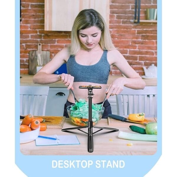 (Q06) - Selfie Stick Tripod Bluetooth Selfie Stick Foldable Multi-Functional Live Tripod | Black, Supports Up to 700g - Image 9