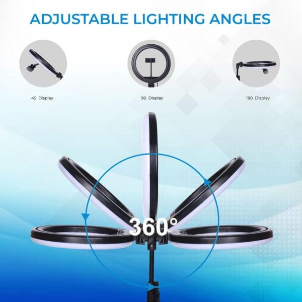 Professional 12-Inch LED Ring Light with 7-Foot Tripod | 3-Mode Dimmable Lighting for Video, Photography, Makeup & Content Creation | Compatible with Phones & Cameras (12 Inches) - Image 3