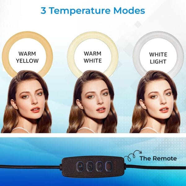 Professional 12-Inch LED Ring Light with 7-Foot Tripod | 3-Mode Dimmable Lighting for Video, Photography, Makeup & Content Creation | Compatible with Phones & Cameras (12 Inches) - Image 10