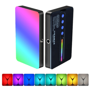 120 RGB Video Light | Pocket LED On-Camera Light | Built-in 1800mAh Rechargeable Battery | 360° Full-Color | 20 Light Effects | CRI 95+ | 2700-6500K | Black | M160 RGB