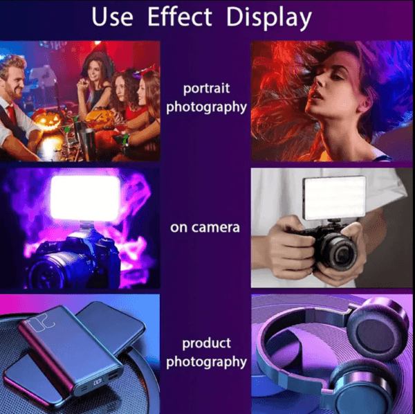 120 RGB Video Light | Pocket LED On-Camera Light | Built-in 1800mAh Rechargeable Battery | 360° Full-Color | 20 Light Effects | CRI 95+ | 2700-6500K | Black | M160 RGB - Image 4