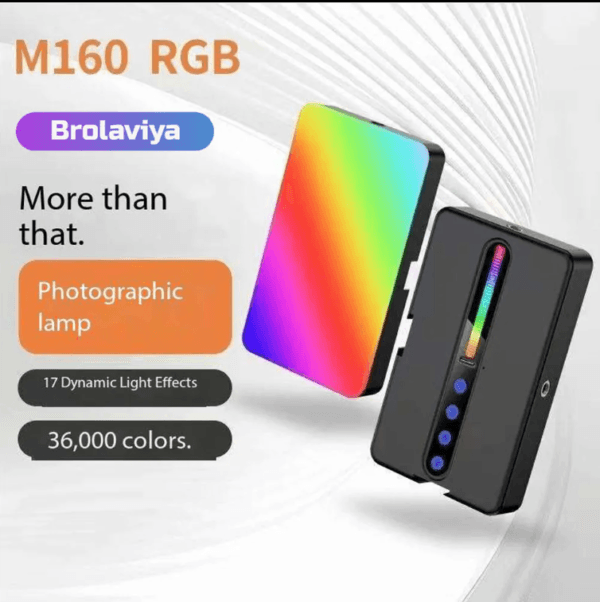 120 RGB Video Light | Pocket LED On-Camera Light | Built-in 1800mAh Rechargeable Battery | 360° Full-Color | 20 Light Effects | CRI 95+ | 2700-6500K | Black | M160 RGB - Image 3