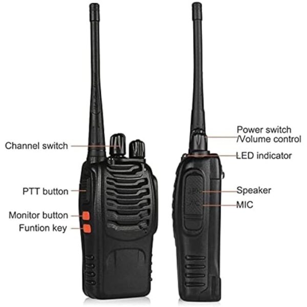 Lightweight Two-Way Walkie-Talkie for Kids & Adults | Rechargeable Battery | Long-Range 2-Way Radio | Fun & Adventure Communication Set (Pack of 2, Black) - Image 3