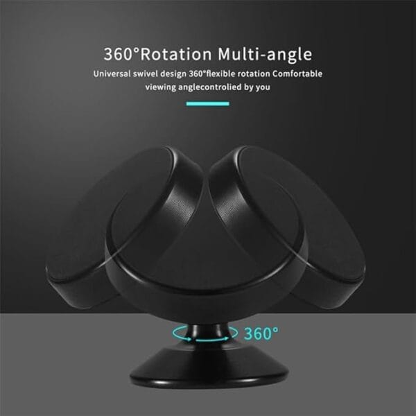 540°Angle Rotation Magnetic Mobile Phone Holder for Car Dashboard Universal Dashboard Car Holder, Black- for Use in Car/Bike/Scooter/Office/Home - Image 3