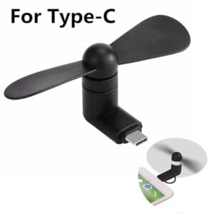 Type-C Mini USB Fan – High-Speed 2-Blade Mobile Cooler | Compatible with Android & Type-C Smartphones (Multi-Color)