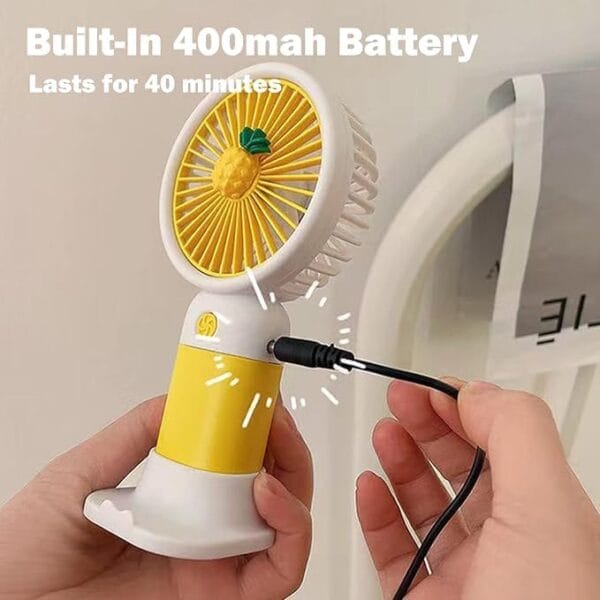 Mini Handheld Fan Battery Operated Small Personal Portable Speed Adjustable USB Rechargeable Fan Cute Design Powerful Eyelash Fan for Stylish Kids Girls Women Men - Image 5