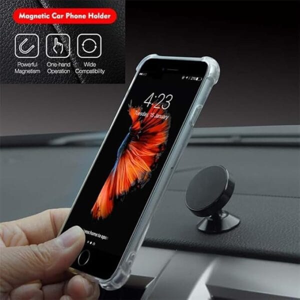 540°Angle Rotation Magnetic Mobile Phone Holder for Car Dashboard Universal Dashboard Car Holder, Black- for Use in Car/Bike/Scooter/Office/Home - Image 6