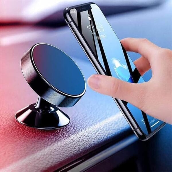540°Angle Rotation Magnetic Mobile Phone Holder for Car Dashboard Universal Dashboard Car Holder, Black- for Use in Car/Bike/Scooter/Office/Home - Image 2