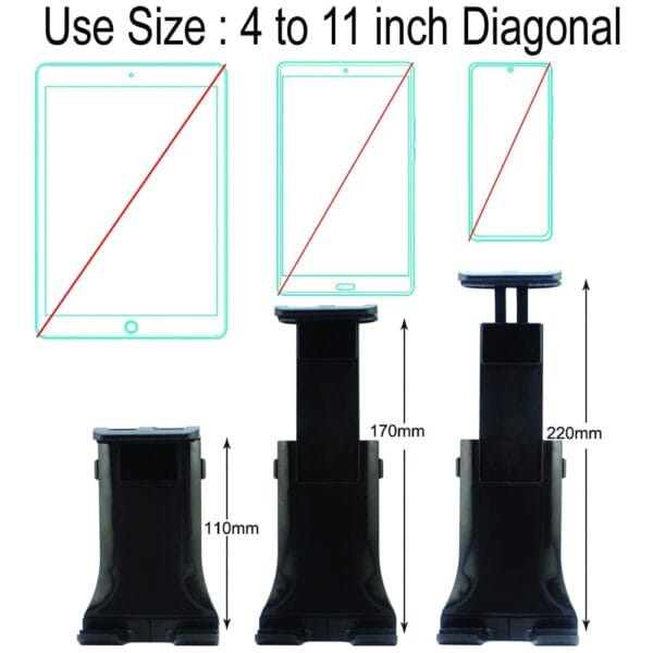Lightweight Tabletop Stand Phone Holder, Metal Long Lazy Arm and Bracket for All Mobile for Video Recording, Streaming Video, Office, Compatible Upto 4-7 Inches [Black] - Image 11