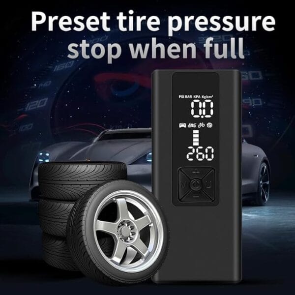 Portable Tire Inflator Air Compressor – Wireless Rechargeable Pump with 150 PSI Digital Pressure Gauge for Car, Bike, Motorcycle, Sports Balls - Image 10