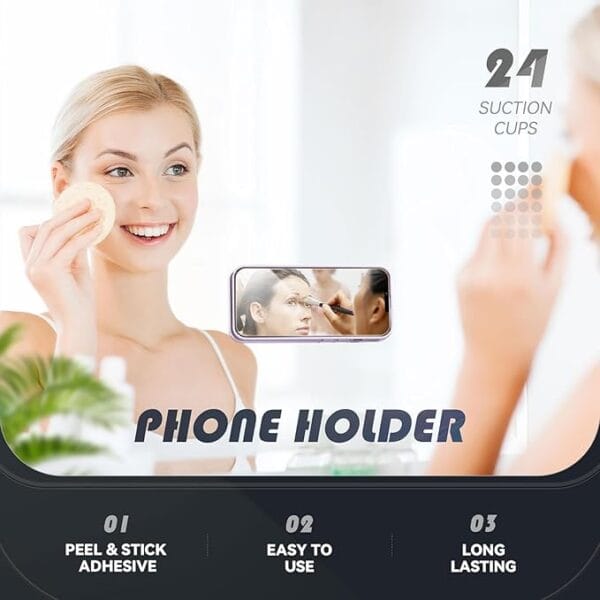 2 Pcs Multi Color Suction Phone Case, Phone Suction Sticker, Silicone Suction Phone Case for Hands-Free Mobile Accessory Holder Grip, Video Phone Accessory Compatible Mirror, Shower - Image 5