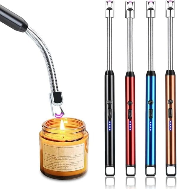 Electric Gas Lighter | Rechargeable Plasma Lighter for Kitchen, Gas Stove & Candles | USB Charging | Windproof, Flameless, 360° Flexible Neck