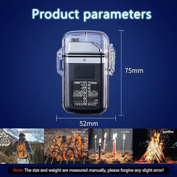 Dual Arc Flash Lighter, Electric Lighter with 30 COB LED Lights, Rechargeable Flameless IP56 System Lighter, Waterproof Lighter with Survival Whistle and Lanyard - Image 11