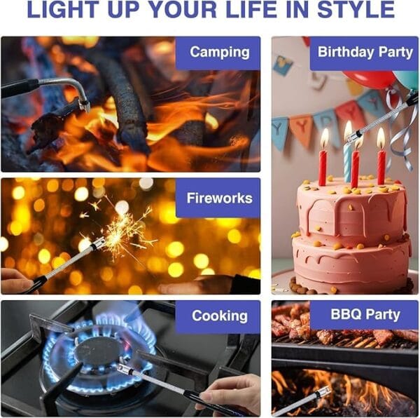 Electric Gas Lighter | Rechargeable Plasma Lighter for Kitchen, Gas Stove & Candles | USB Charging | Windproof, Flameless, 360° Flexible Neck - Image 4