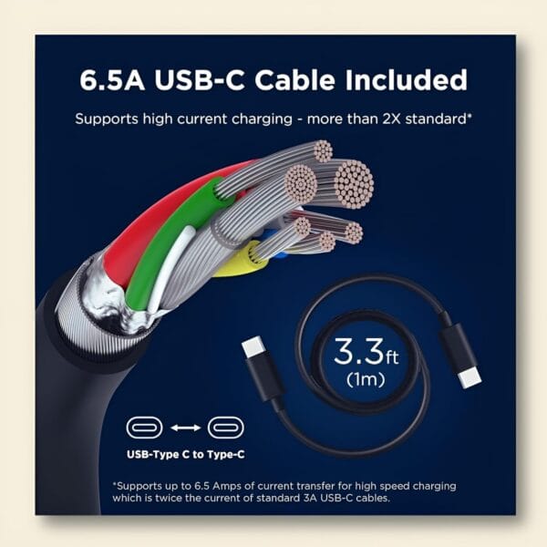 Moto 68W Turbo Fast Charger with 1M Type-C Cable | Adapter + Cable Set Compatible with Motorola G85, G64, G45, G35, Edge 50 Series (Neo/Ultra/Fusion/Pro), Moto e13, e40 - Image 7