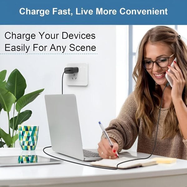 45W Samsung Super Fast Charger with 3ft USB-C to USB-C Cable | Compatible with Galaxy S25, S24/Plus/Ultra, S23 FE, S22, Tab S9+, Z Fold/Flip 5/4/3 – Black - Image 5