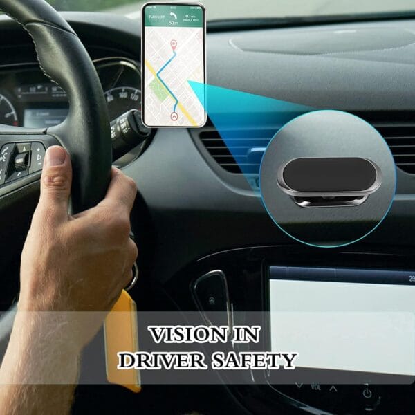 Magnetic Phone Holder for Car Dashboard, 360-Degree Rotation, Pack of 1 with 2 Metal Plates, Black - Image 5