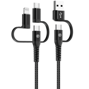 5-in-1 Multi-Device Charging Cable | USB-A, Type-C, 8-Pin | 60W PD Fast Charging | 480Mbps Data Sync | Swappable Heads | Silicone Build