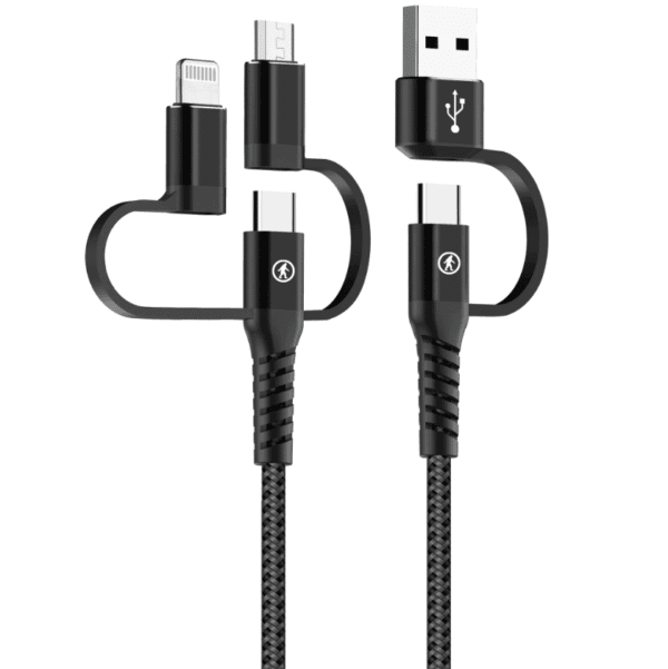 5-in-1 Multi-Device Charging Cable | USB-A, Type-C, 8-Pin | 60W PD Fast Charging | 480Mbps Data Sync | Swappable Heads | Silicone Build