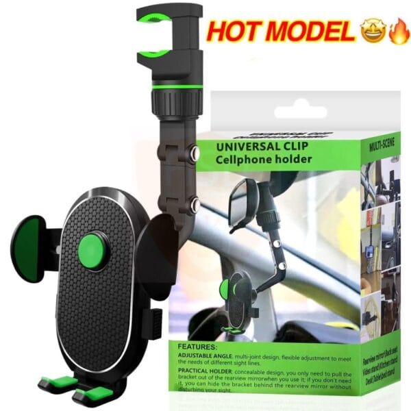 Universal Clip Cell Phone Holder Multi-Joint Flexible Adjustment for Car Rear View Mirror Back Seat Video Stand Kitchen Stand & Bed Mount Stand 360 Degree Rotation Mobile - Image 2