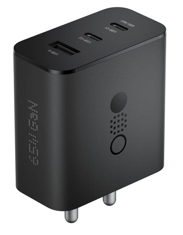 65W CMF Nothing Original 3-Port GaN Fast Charger | Type-C PD & USB-A | Compatible with CMF Phone 1, Nothing 3a/3a+/2a/2/1, Galaxy S24 Ultra, S23 Series, Tab & Other Type-C Devices