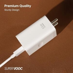 Oppo 33W SuperVOOC Fast Charger with Type-C Cable | Compatible with Oppo A79 5G, A59 5G, Reno10, A78 5G, A38, F21 Pro/F21s Pro, A57e, A76, A77s, A96, F19/F19s, K10 5G, Reno Series, A/K/F Series, Oppo Pad