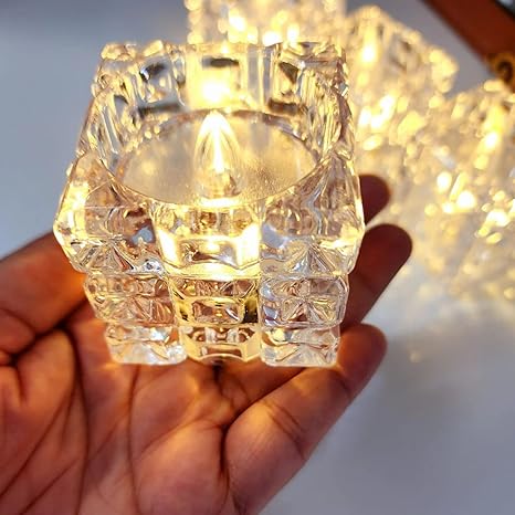 Crystal Golden LED Decorative Candles (Set of 2) - Image 6