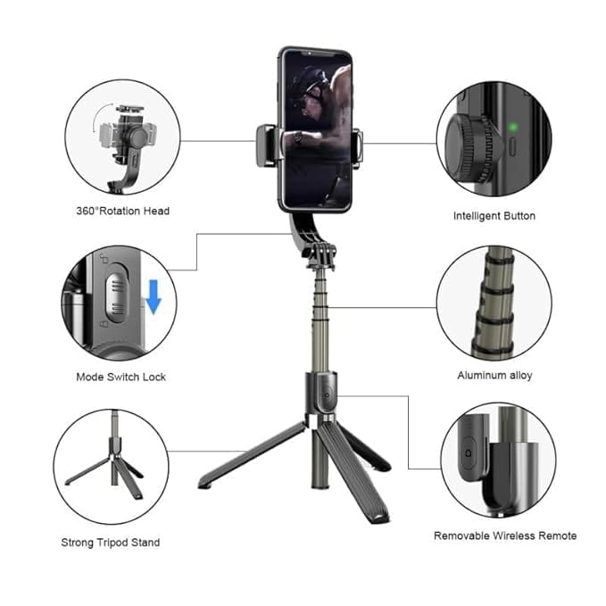 Q08 Mini Gimbal Selfie Stick Tripod with Remote - Image 5