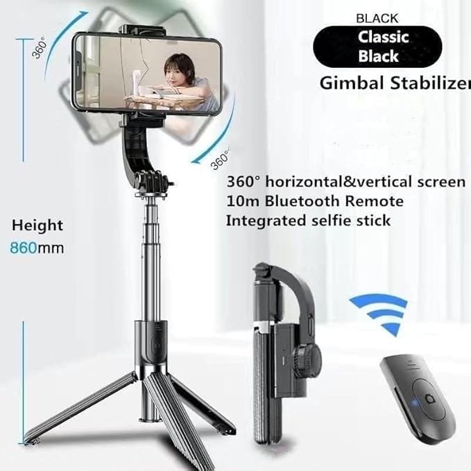 Q08 Mini Gimbal Selfie Stick Tripod with Remote - Image 2