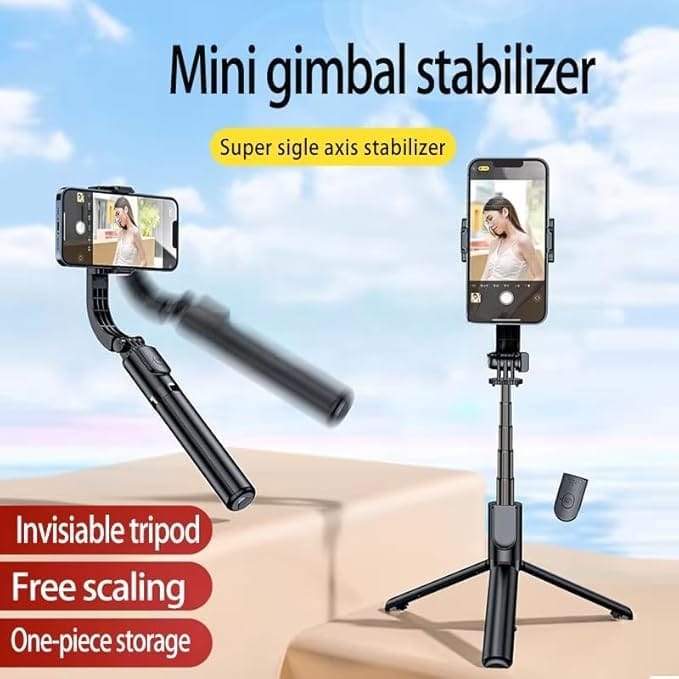 Q08 Mini Gimbal Selfie Stick Tripod with Remote - Image 3