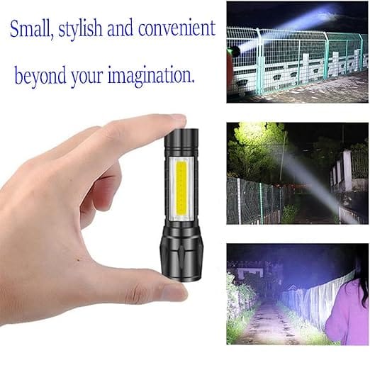 USB Rechargeable LED Flashlight with COB Light - Image 3