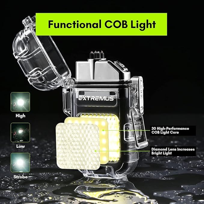 Dual Arc Electric Lighter with LED Torch - Image 4