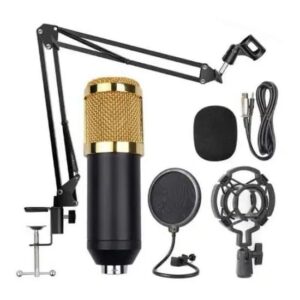 Broadcast Condenser Microphone Kit with Boom Arm